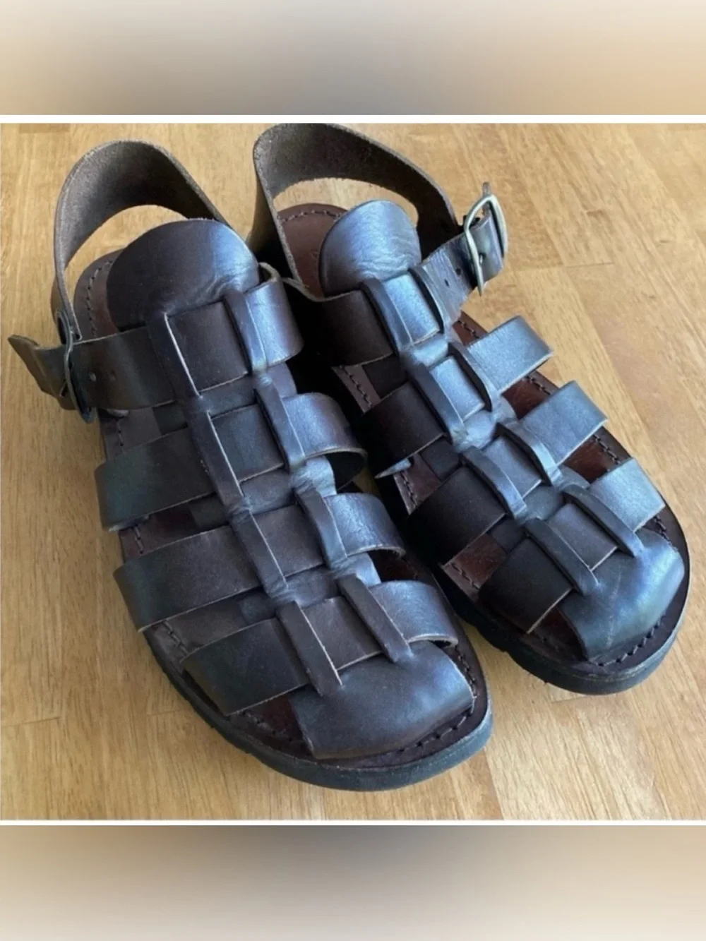 GianLuca L'Artigiano Del Cuoio Brown Leather Sandals Size 42